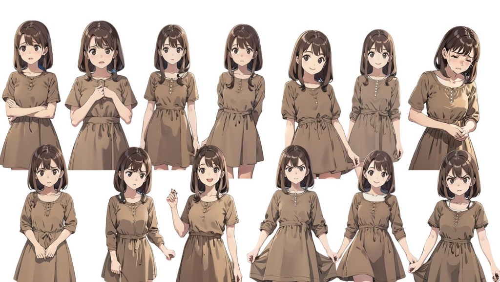 ゲーム立ち絵素材（女性・女の子・差分あり）