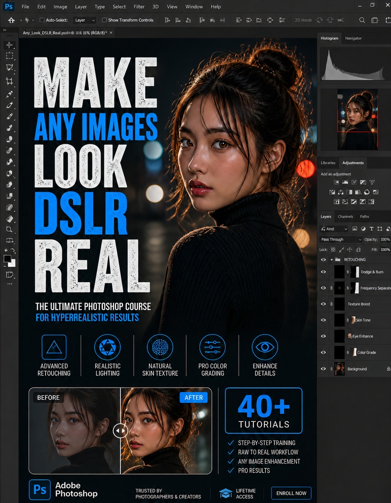 どんな画像でもDSLR実写風にする方法 Photoshop E-BOOK