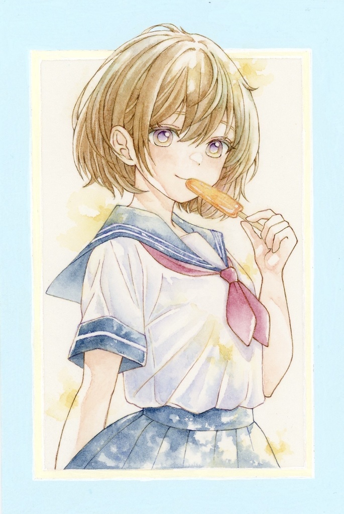 ポスカサイズ原画 (セーラー服A)