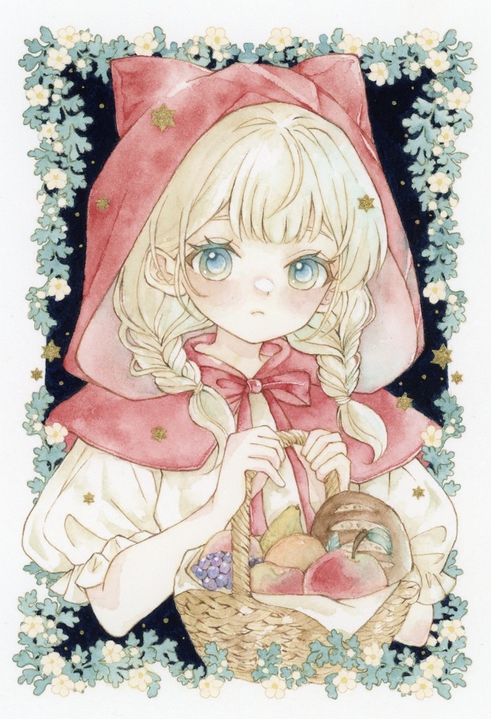 ポスカサイズ原画(赤ずきん)