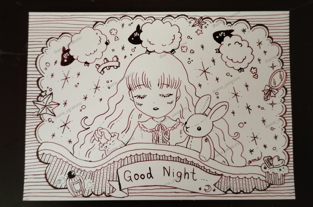 インクポストカードイラスト