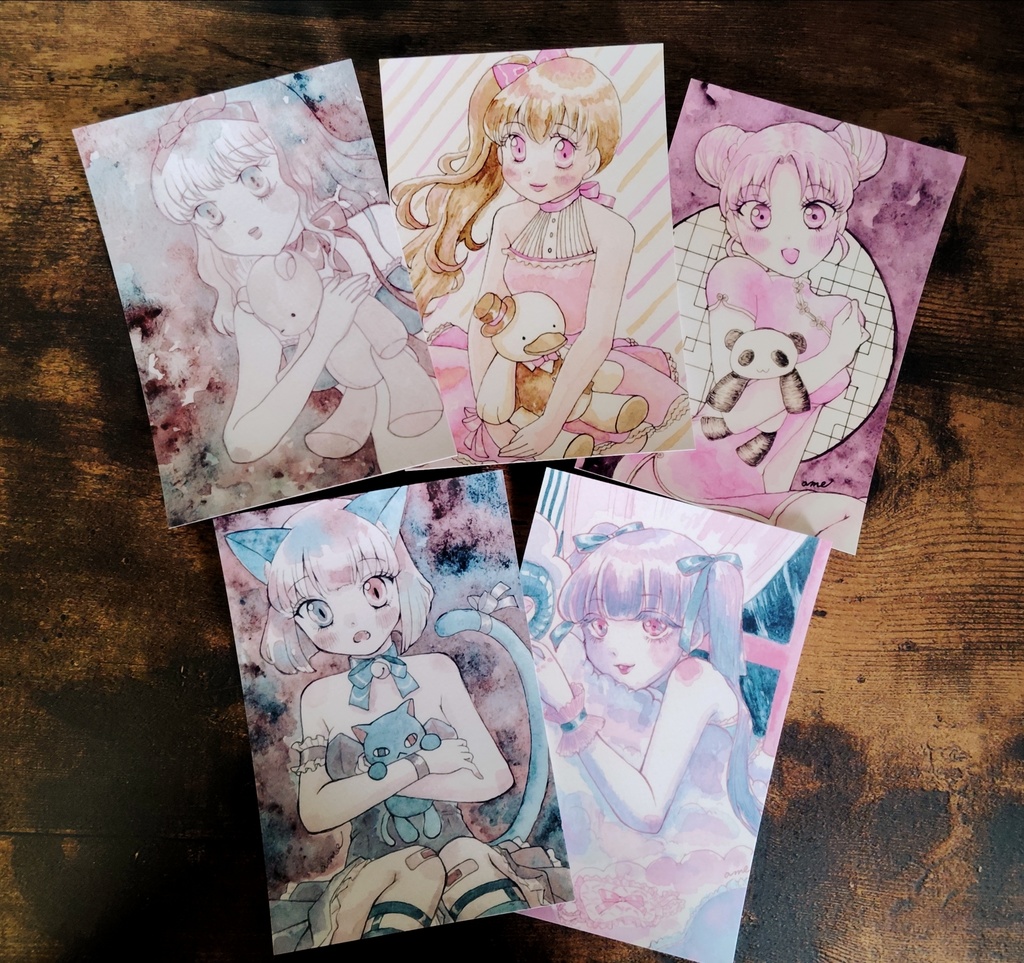 【25部限定】ぬいぐるみ少女ポストカード全7種コンプリートセット+シークレット付き