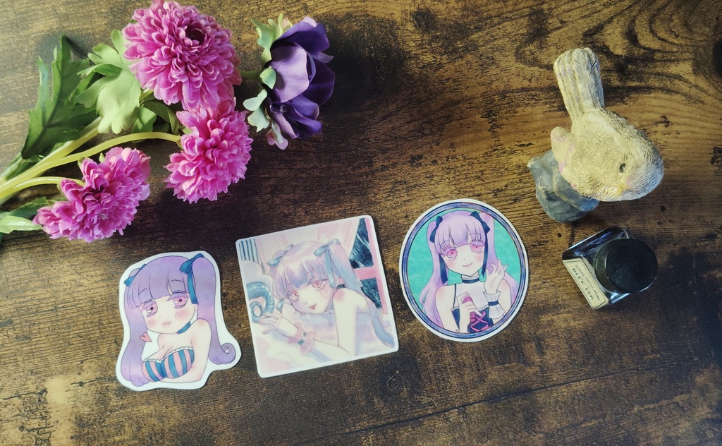🐰ぬい少女フレークシール3人セット+スペシャルポスカ付き!