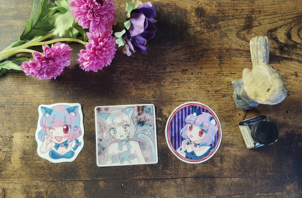 🐰ぬい少女フレークシール3人セット+スペシャルポスカ付き!