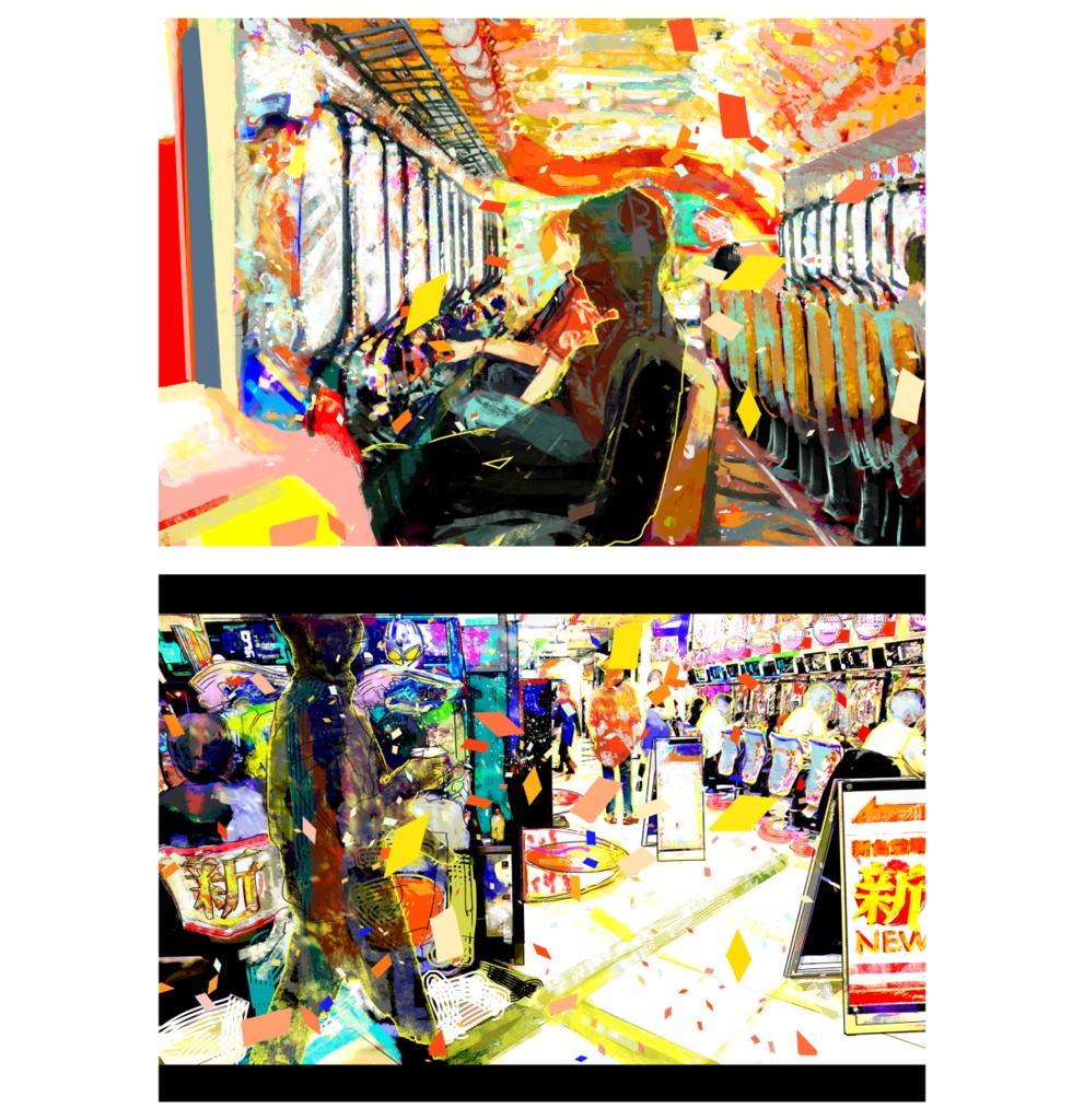 パチ屋にいる伏見ガクのポストカード2枚セット