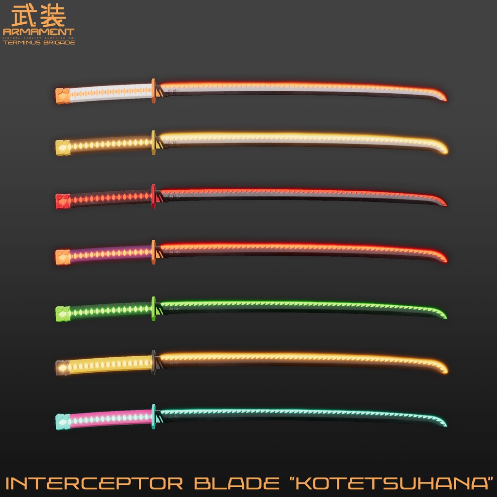 【3Dmodel】INTERCEPTOR BLADE KOTETSUHANA 鋼鉄花 v1.01【ModularAvatarギミック付】
