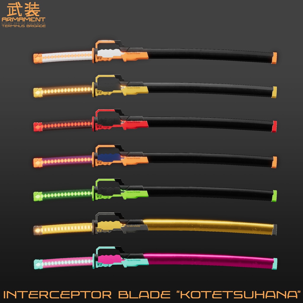 【3Dmodel】INTERCEPTOR BLADE KOTETSUHANA 鋼鉄花 v1.01【ModularAvatarギミック付】