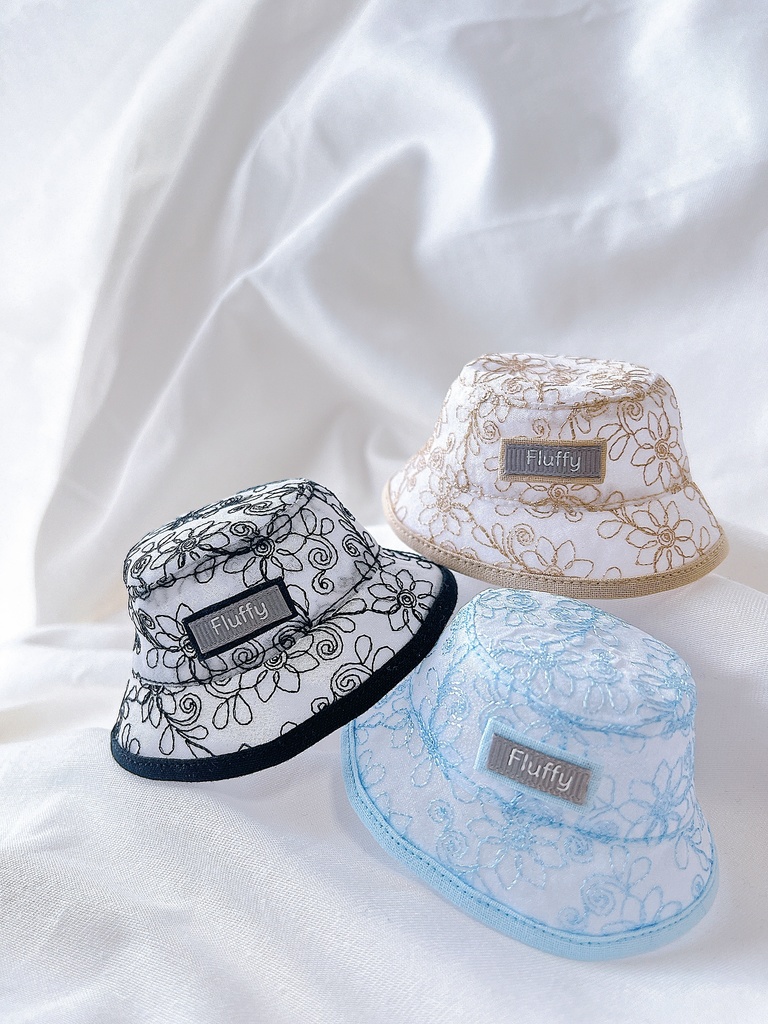 tulle embroidery　bucket hat