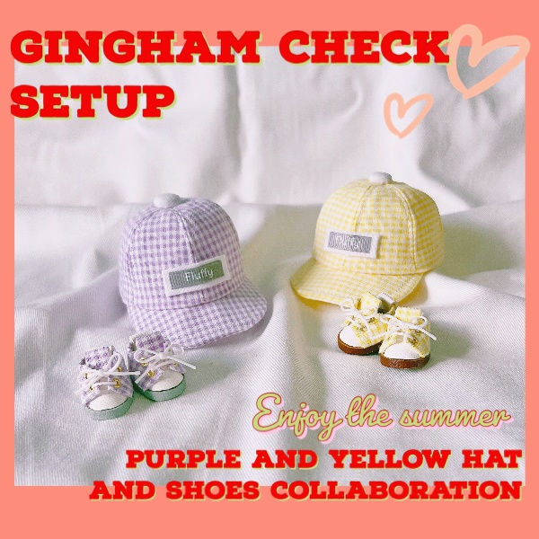 gingham check set up yellow