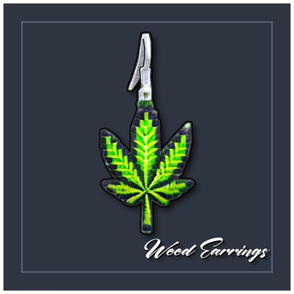 麻の葉ドットピアス / Weed pixel earrings