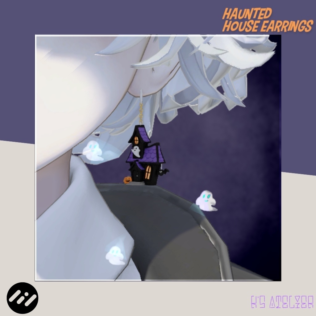 【パーティクル付き】ホーンテッドハロウィンピアス