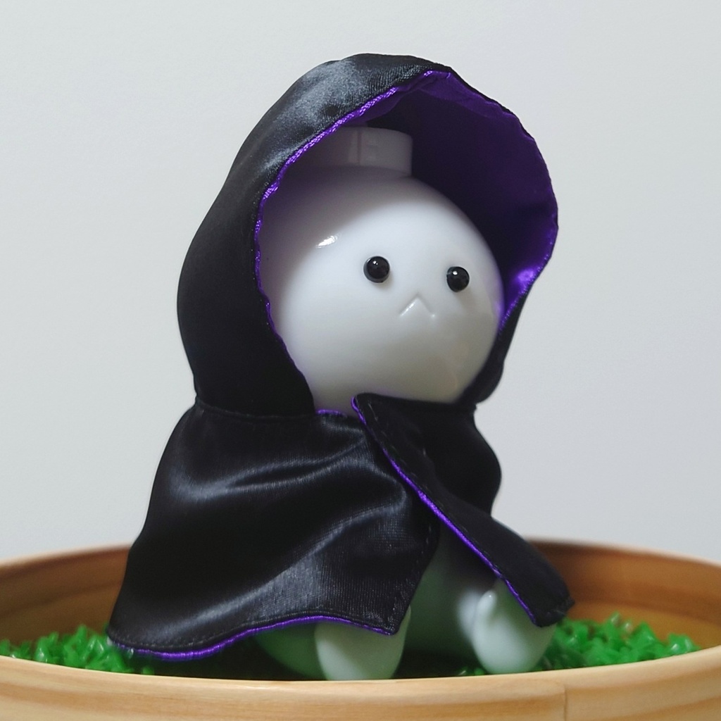 わっぱのフードマント 黒×紫 ※ソフビ無し