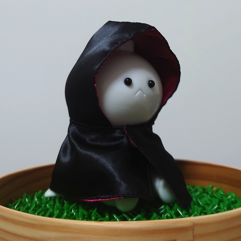 わっぱのフードマント 黒×ワインレッド ※ソフビ無し