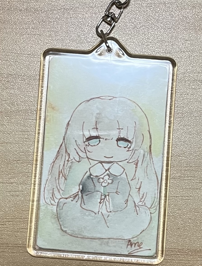 キーホルダー「花と少女」