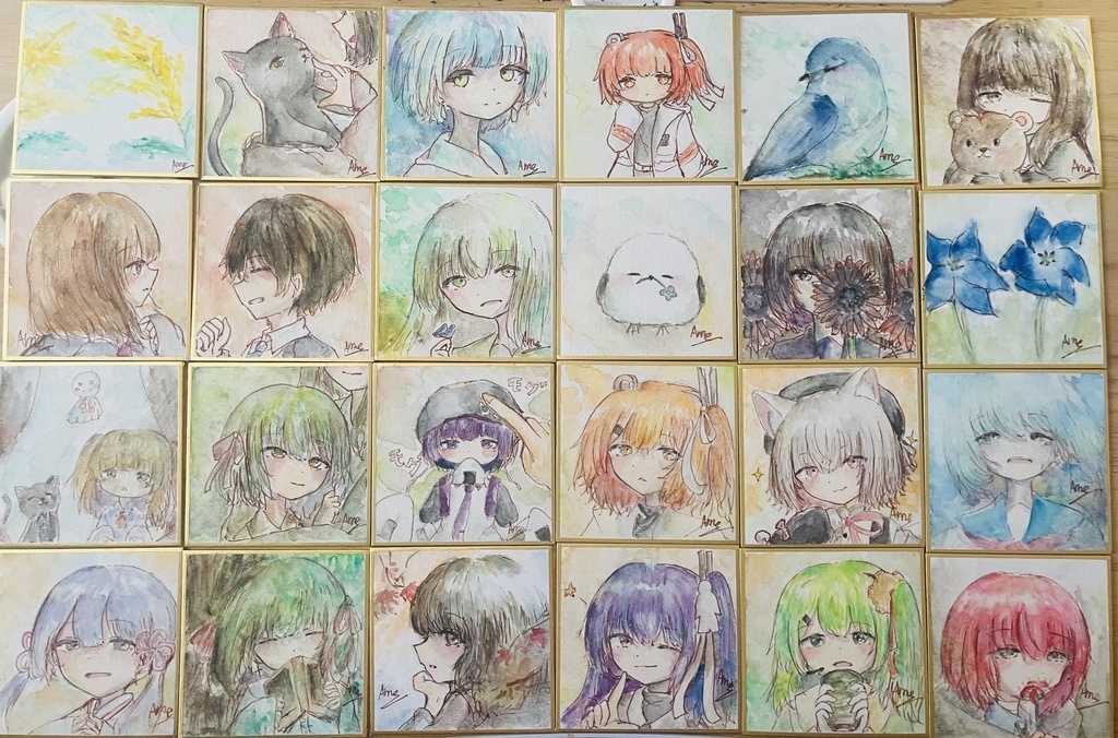 水彩強化マラソンミニ色紙