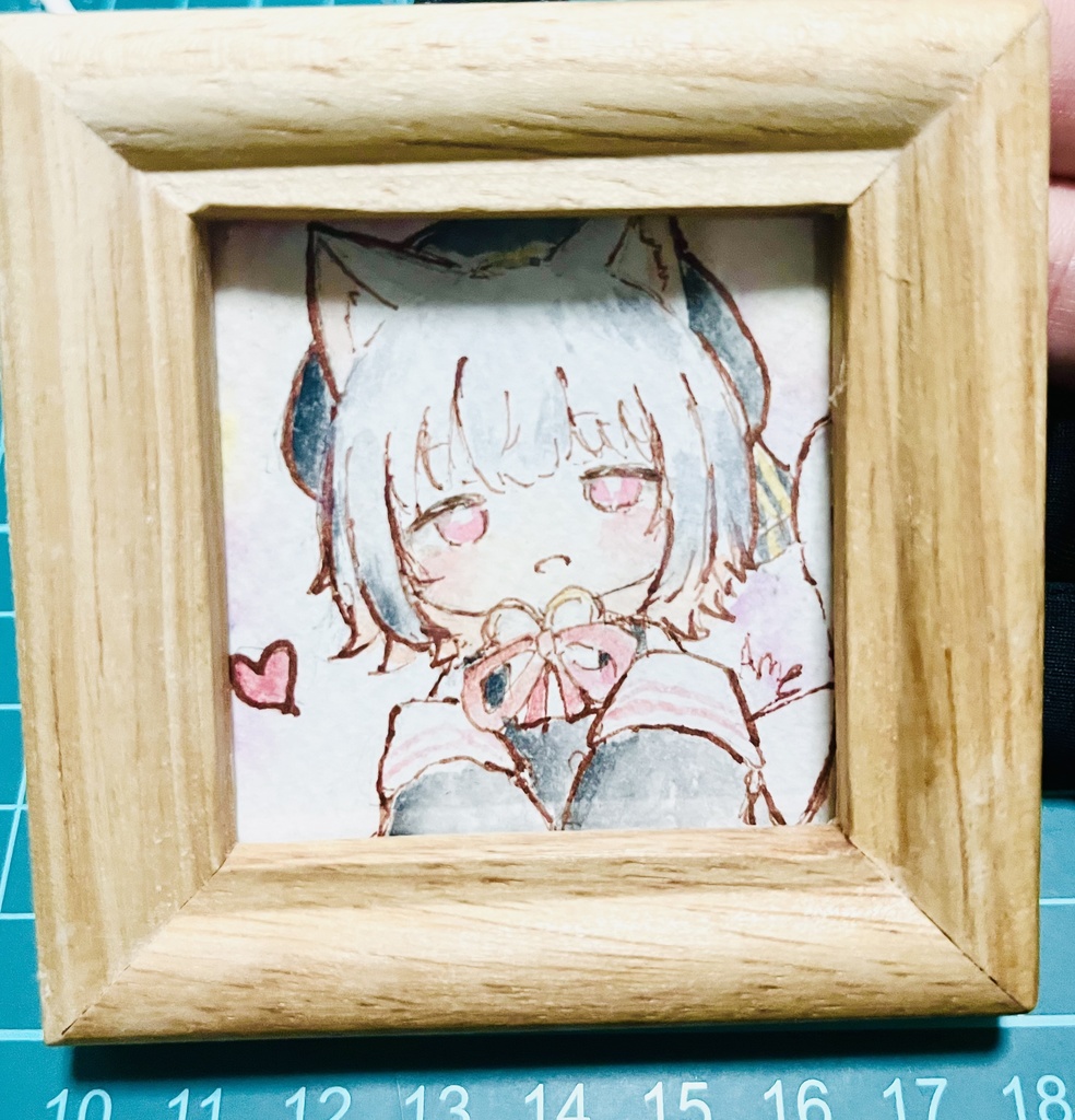 ミニ額原画　小夜🐱