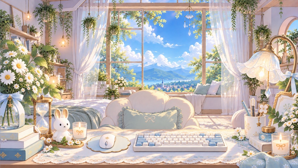 【動く配信背景】風薫る部屋|VTuber・配信背景・ループ動画素材