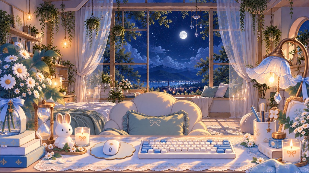 【動く配信背景】風薫る部屋|VTuber・配信背景・ループ動画素材