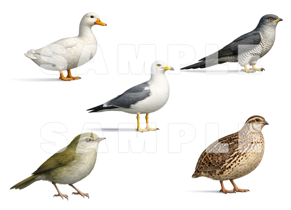 【5枚×6種セット】野鳥素材セット