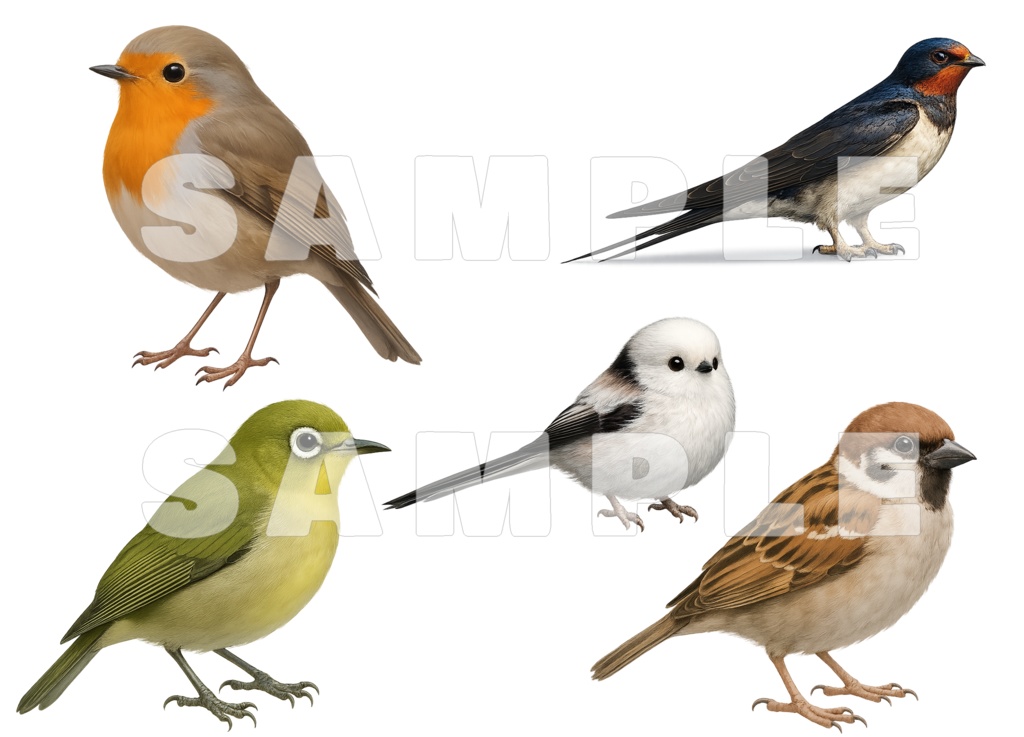 【5枚×6種セット】野鳥素材セット