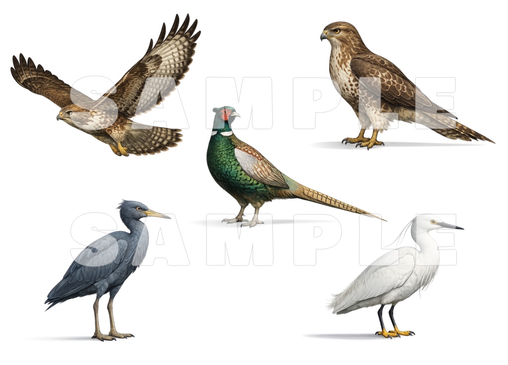 【5枚×6種セット】野鳥素材セット