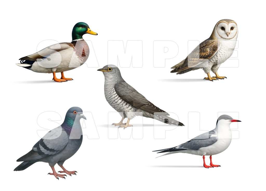 【5枚×6種セット】野鳥素材セット