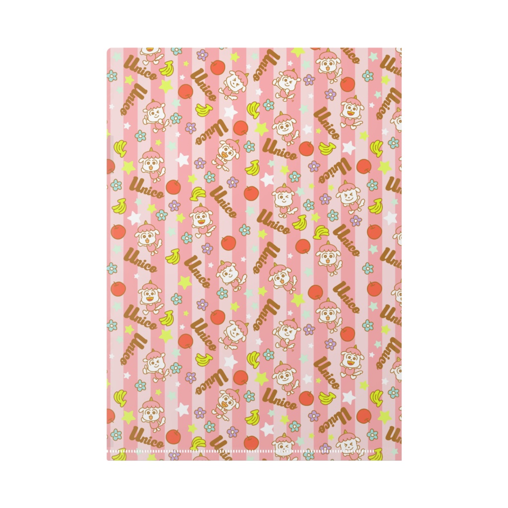 ゆにこクリアファイル総柄【ピンク】