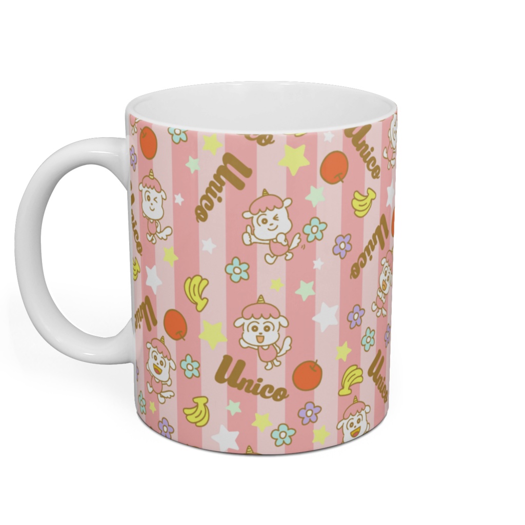 ゆにこマグカップ総柄【ピンク】