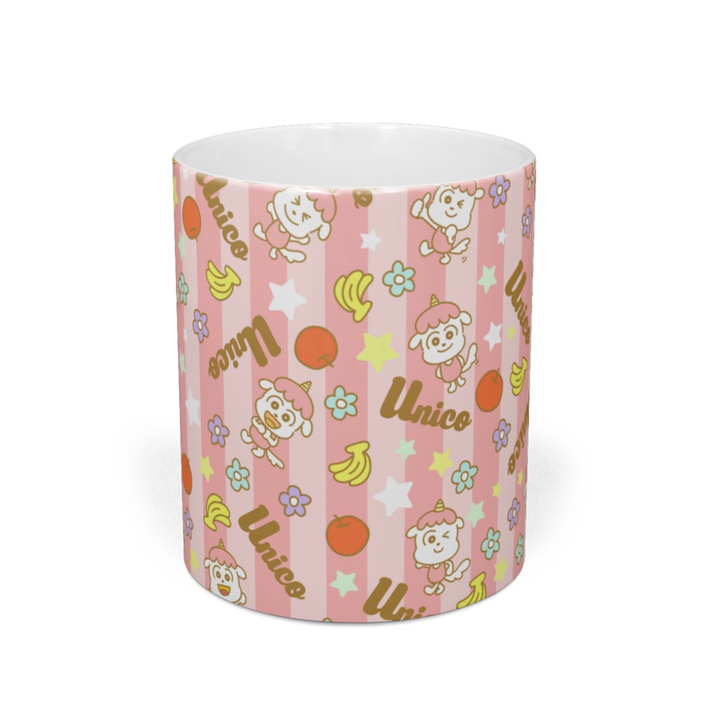 ゆにこマグカップ総柄【ピンク】