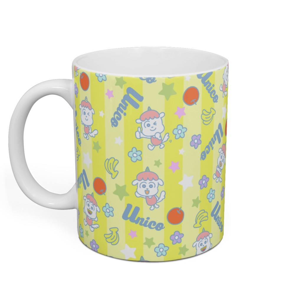 ゆにこマグカップ総柄【イエロー】
