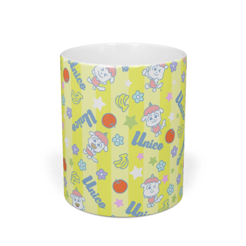 ゆにこマグカップ総柄【イエロー】