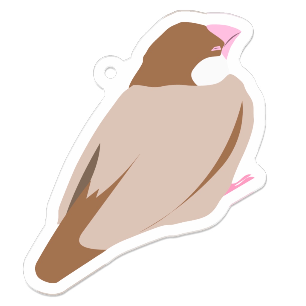 おやすみ文鳥アクキー(シナモン文鳥)