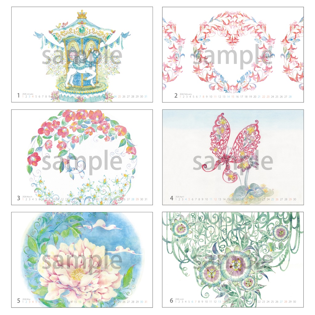 2026年卓上カレンダー【CoromoaArt】