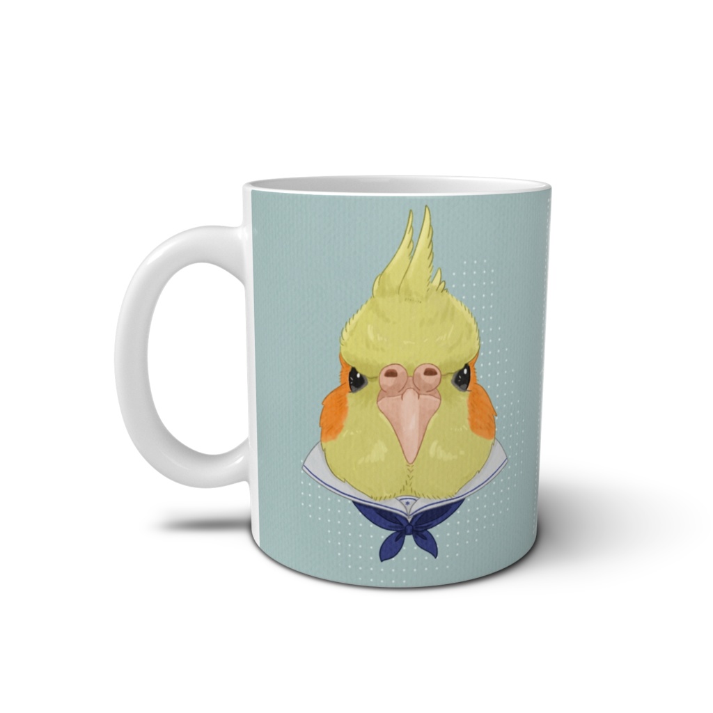 マグカップ オカメインコとパンジー【受注販売】