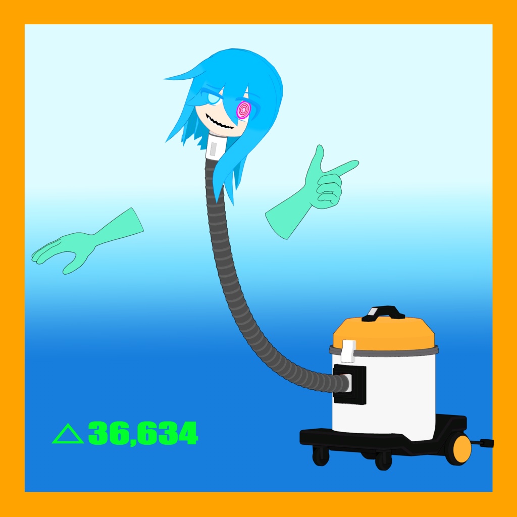【VRC向けオリジナル3Dモデル】掃除機のスウカ
