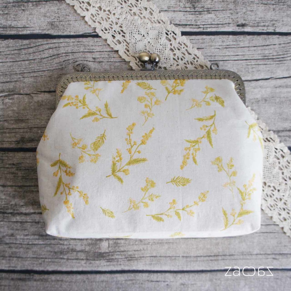 《送料無料》がま口ショルダーバッグ*ミモザ