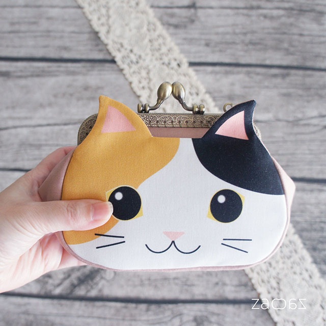 《送料無料》猫ポケットがま口ポーチ