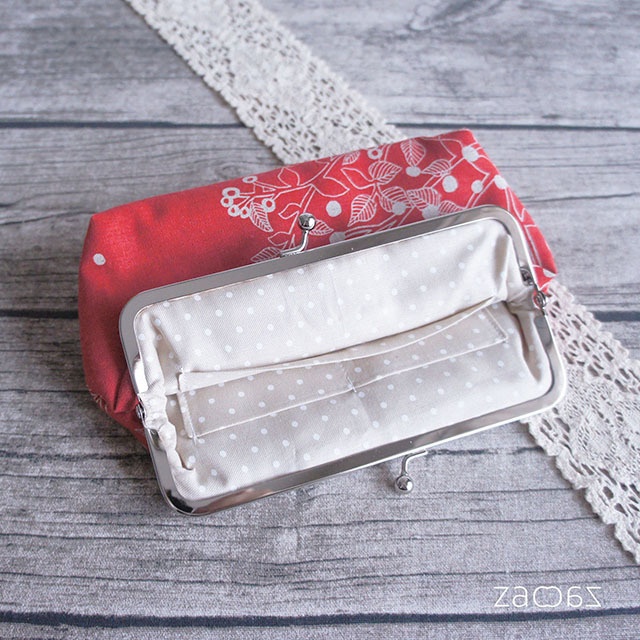 《送料無料》通帳がま口ポーチ*Plants-A