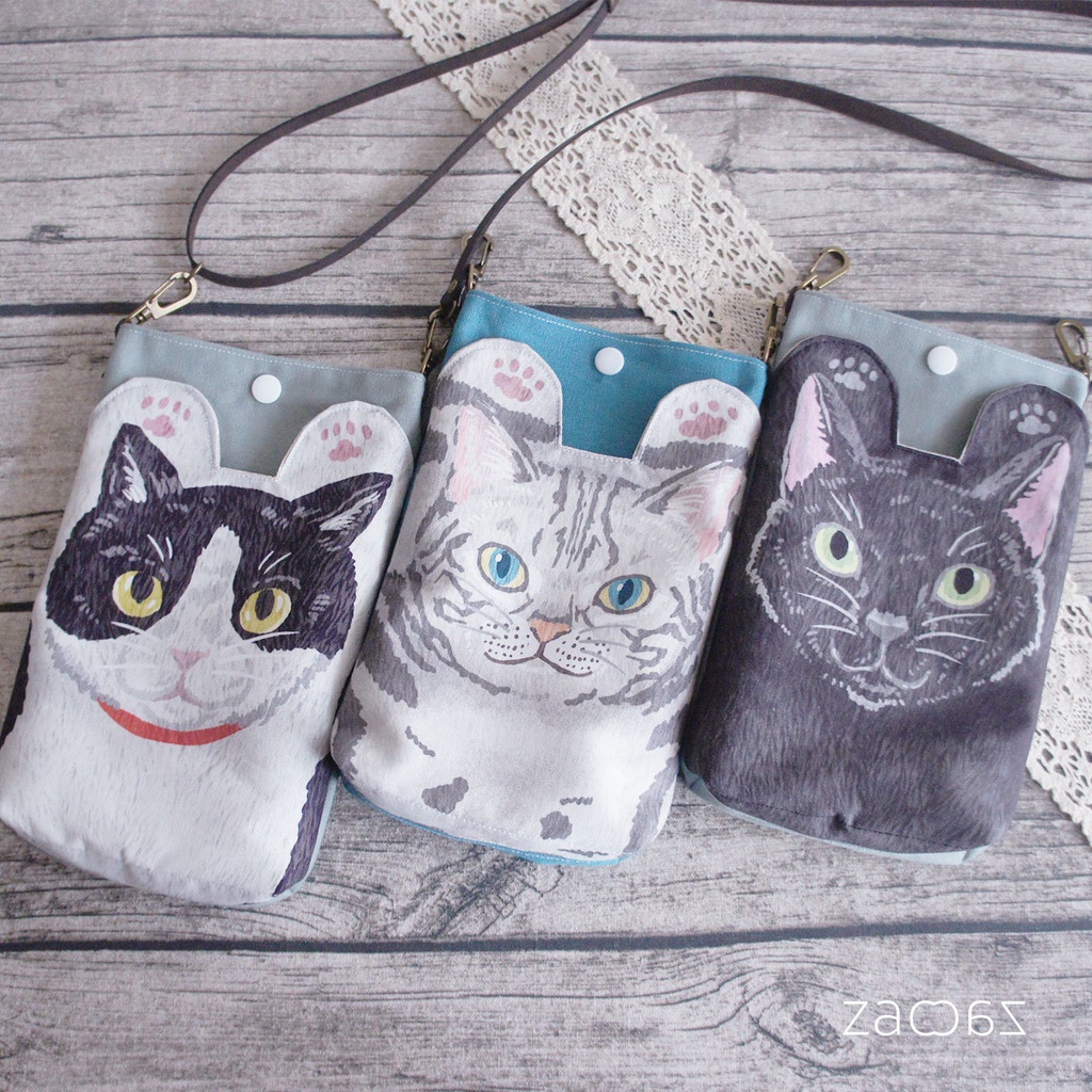 《送料無料》猫ポケットの2wayスマホショルダーバッグ