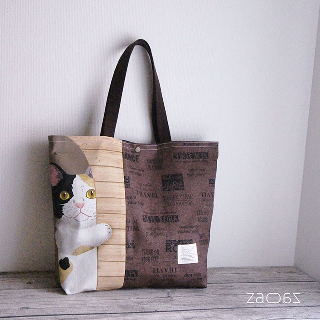 《送料無料》トートバッグ*かくれんぼ三毛猫