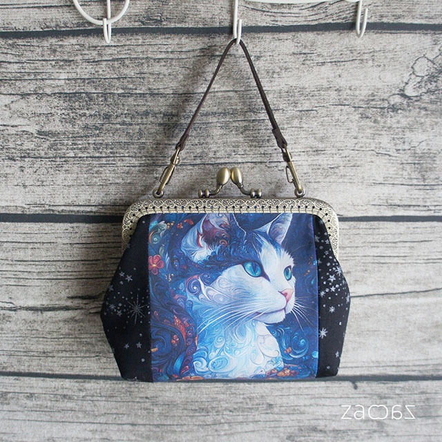 《送料無料》手提げがま口ポーチ*夢猫