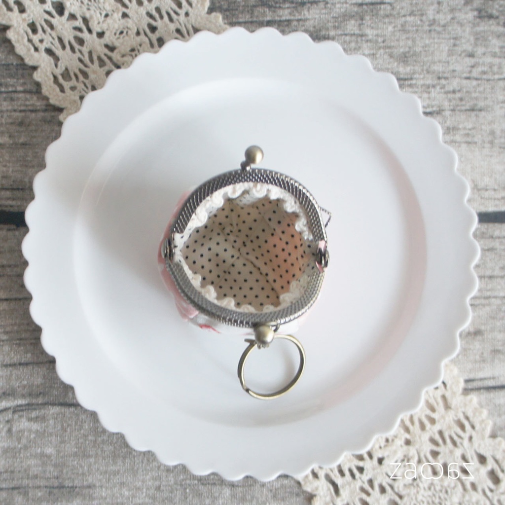 《送料無料》がま口キーホルダー*文鳥と和菓子