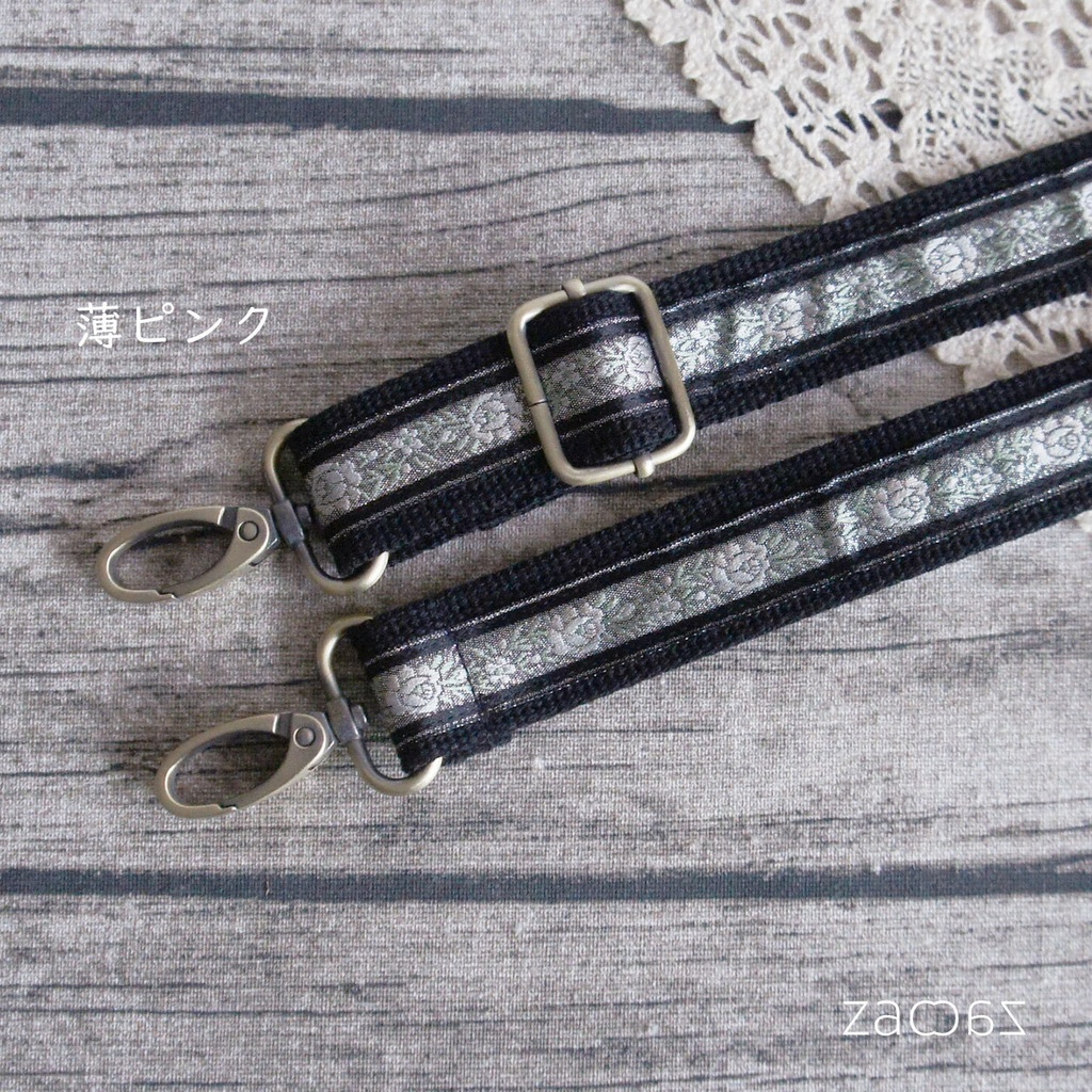 《送料無料》ショルダーストラップ*2.5cm幅*バラ刺繍