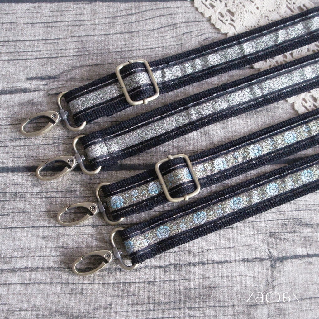 《送料無料》ショルダーストラップ*2.5cm幅*バラ刺繍