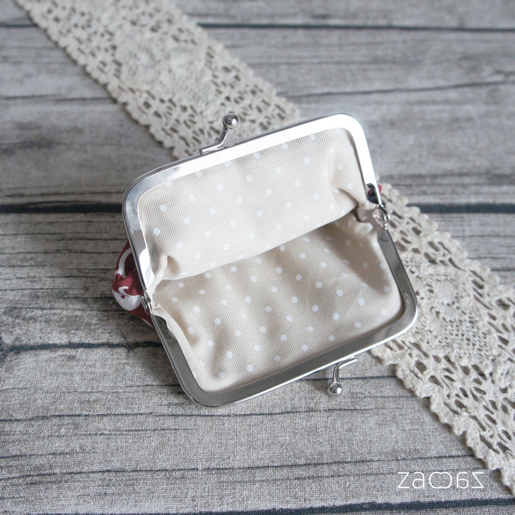 《送料無料》がま口ポチ袋*唐草ネコ