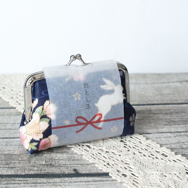《送料無料》がま口ポチ袋*桜とうさぎ
