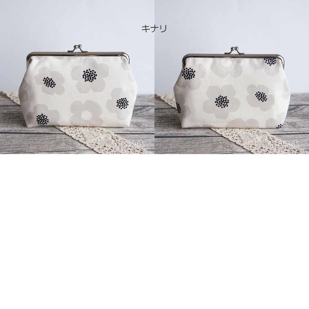 《送料無料》通帳がま口ポーチ*モダンフラワー