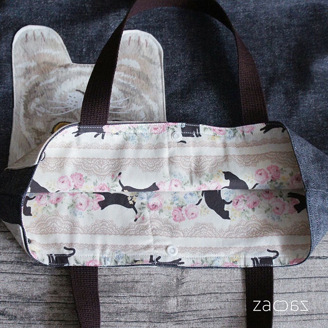 猫ポケットトートバッグ*スコティッシュフォールド