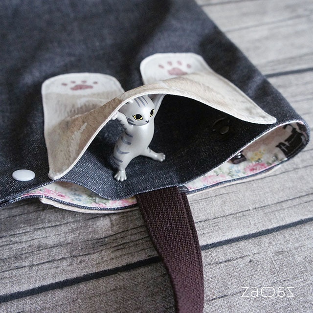 猫ポケットトートバッグ*スコティッシュフォールド