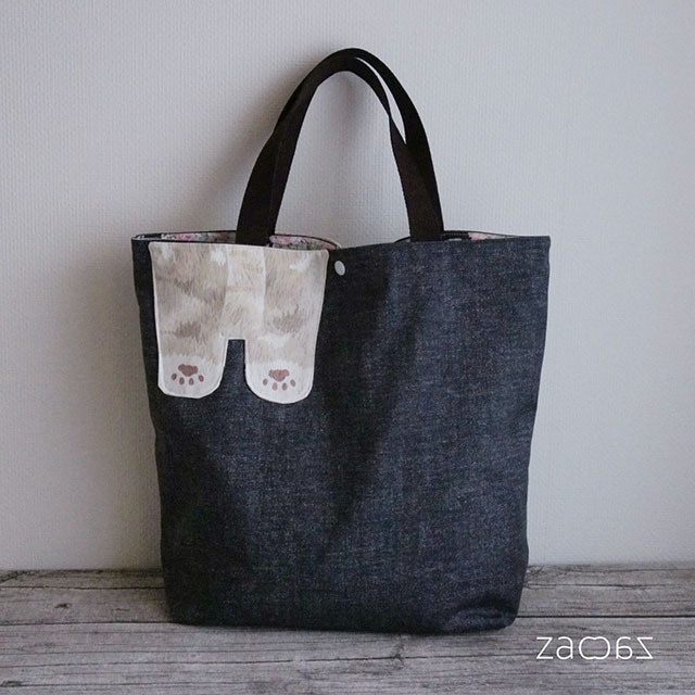 猫ポケットトートバッグ*スコティッシュフォールド